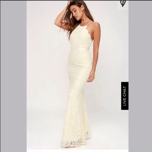 Cream lace formal dress